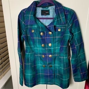 NWT Hurley Plaid Water Repellant Trench Raincoat